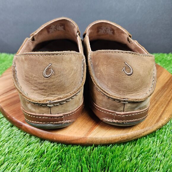 OluKai Mens Moloa Loafer Size 11 Brown Leather Slip On Shoe Convertible Slipper main image 5